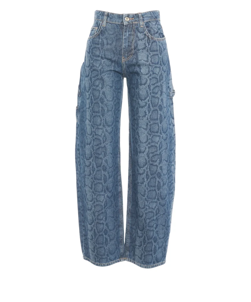 Jeans con stampa animalier