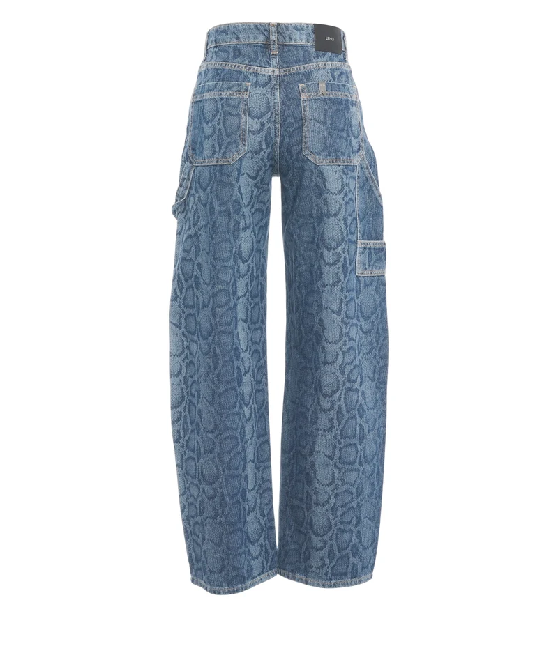 Jeans con stampa animalier
