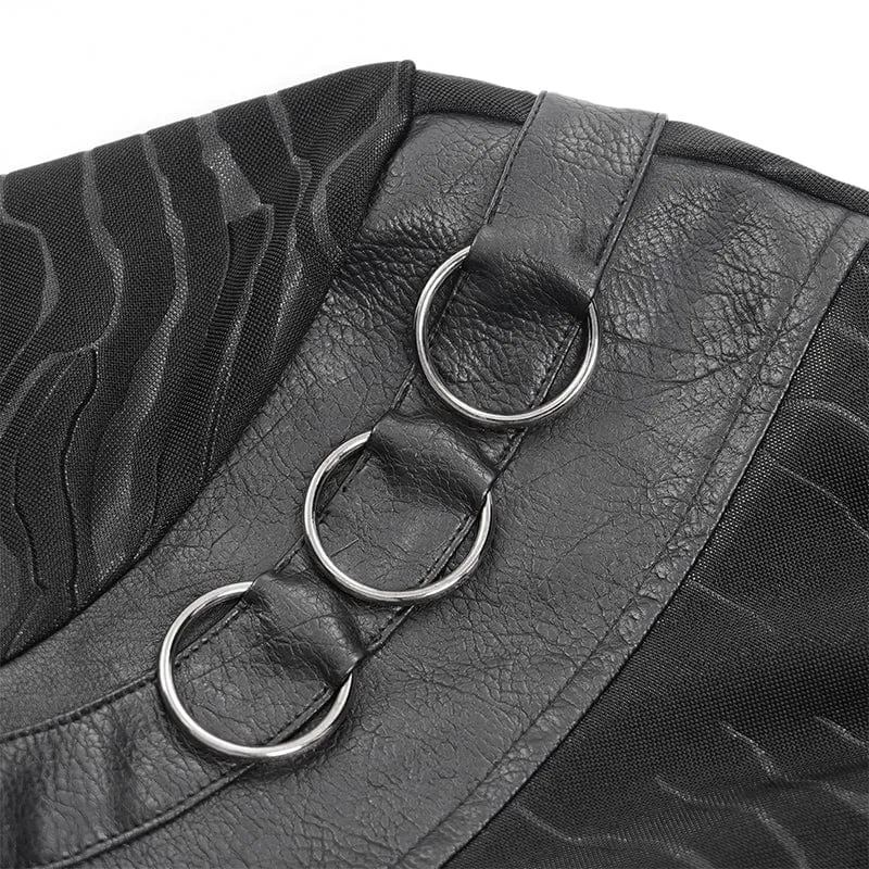Gothic-Pullover mit Kettenringen und Stehkragen für Herren
