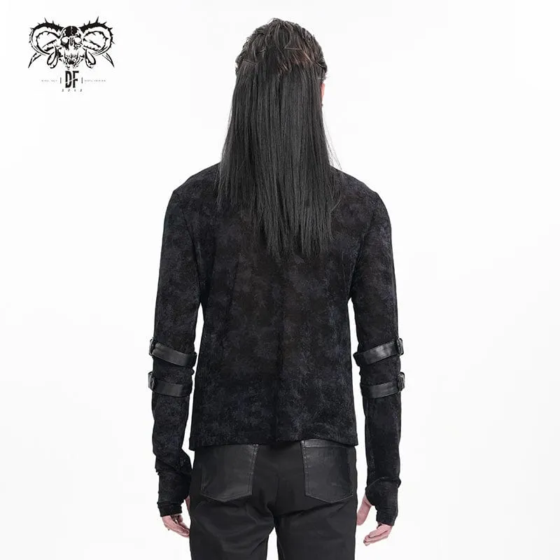 Gothic-Pullover mit Nieten und Schnalle für Herren