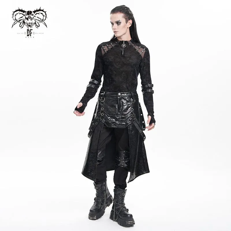 Gothic-Pullover mit Nieten und Schnalle für Herren