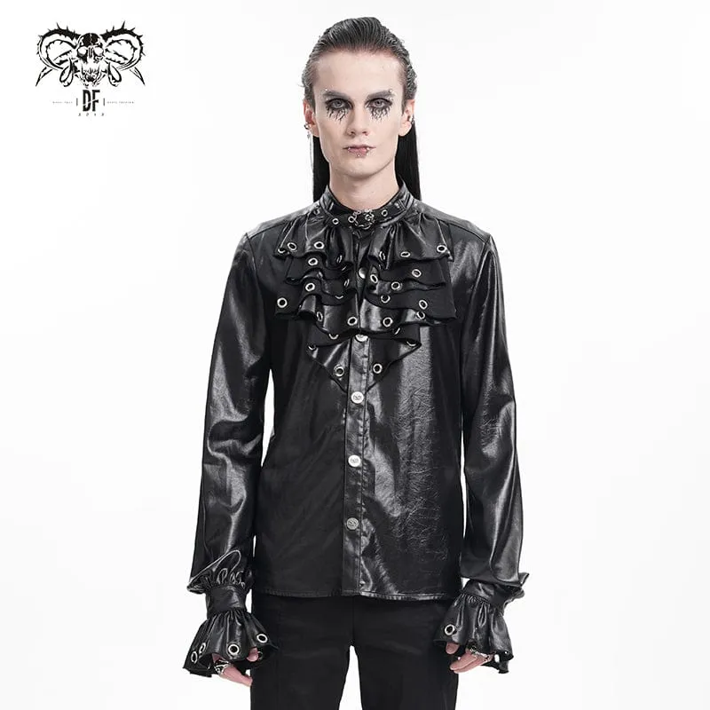 Gothic-Ösen-Hemd mit Schnalle für Herren