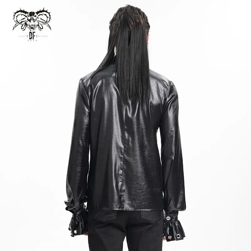 Gothic-Ösen-Hemd mit Schnalle für Herren