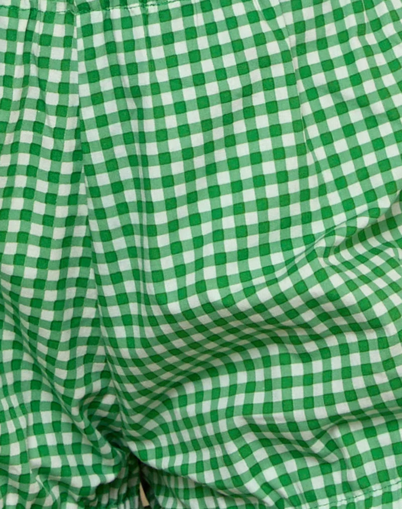 Piculana Short in Mini Gingham Grün