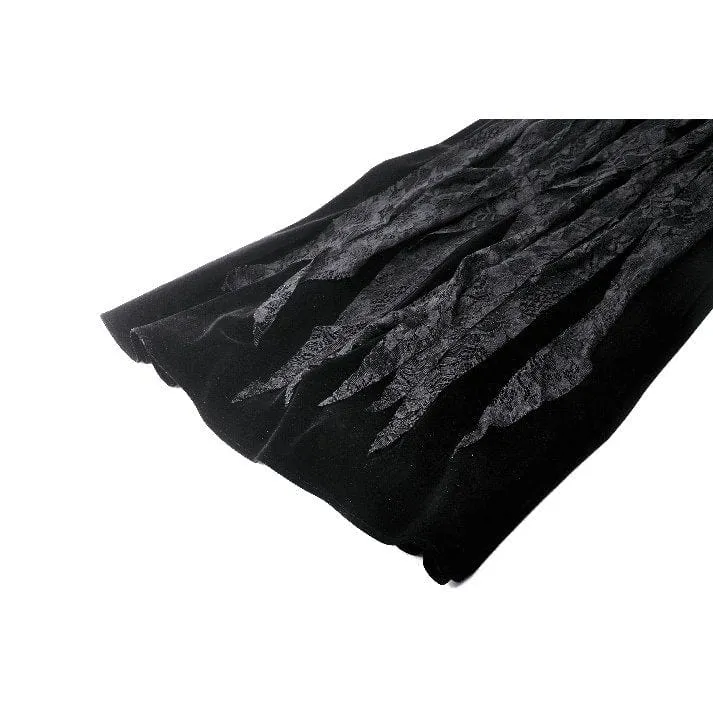 Gothic-Kleid aus Samt mit Rüschen, Rüschen, Spitze und Korsett-Einsätzen – Brautkleid