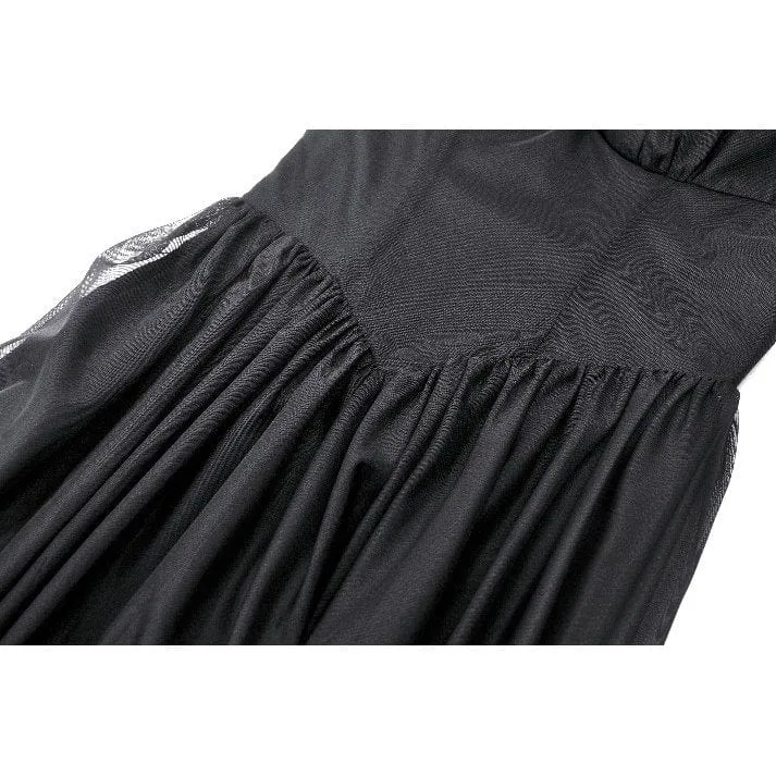 Gothic-Ballkleid für Damen mit schulterfreiem Spitzeneinsatz, ideal als Hochzeitskleid