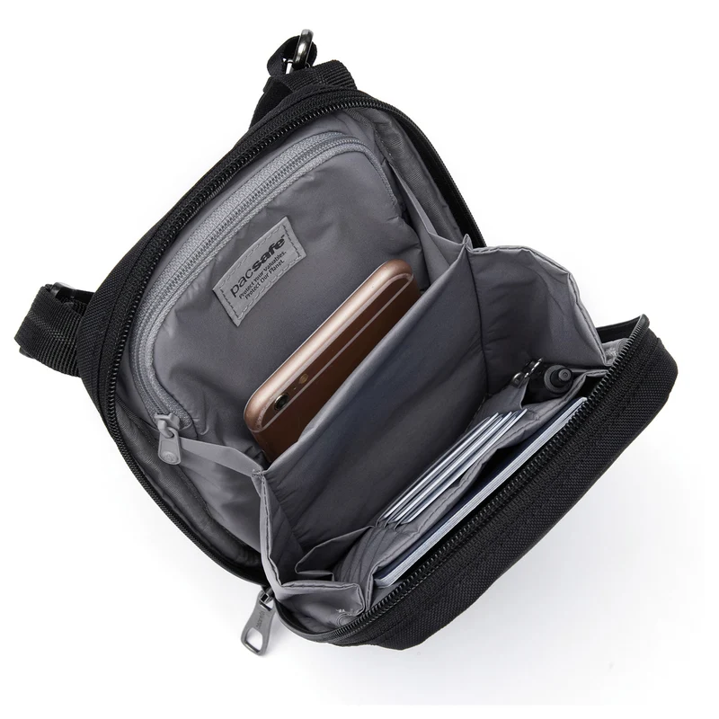 pacsafe RFIDsafe Tech Crossbody - Bolso bandolera 22 cm (negro azabache)