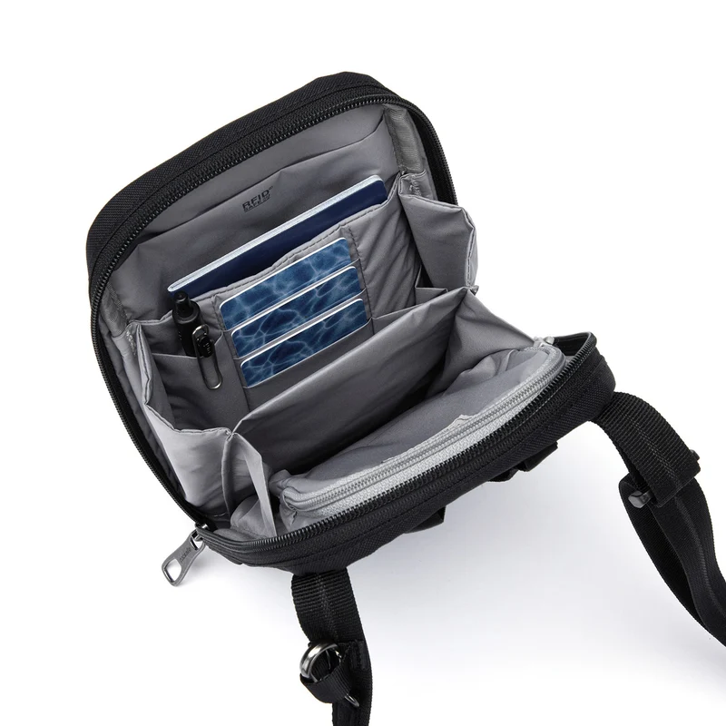 pacsafe RFIDsafe Tech Crossbody - Bolso bandolera 22 cm (negro azabache)