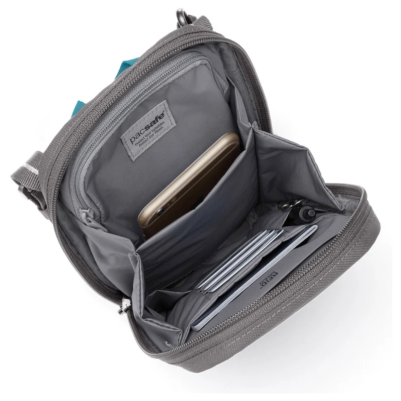 pacsafe RFIDsafe Tech Crossbody - Bandolera 22 cm (color: piedra)