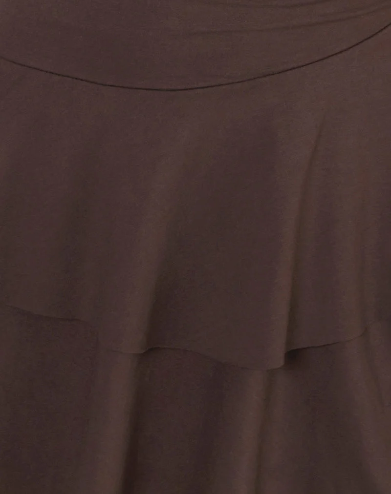Semary Mini-Kleid mit Rollkragen in Bitterschokolade