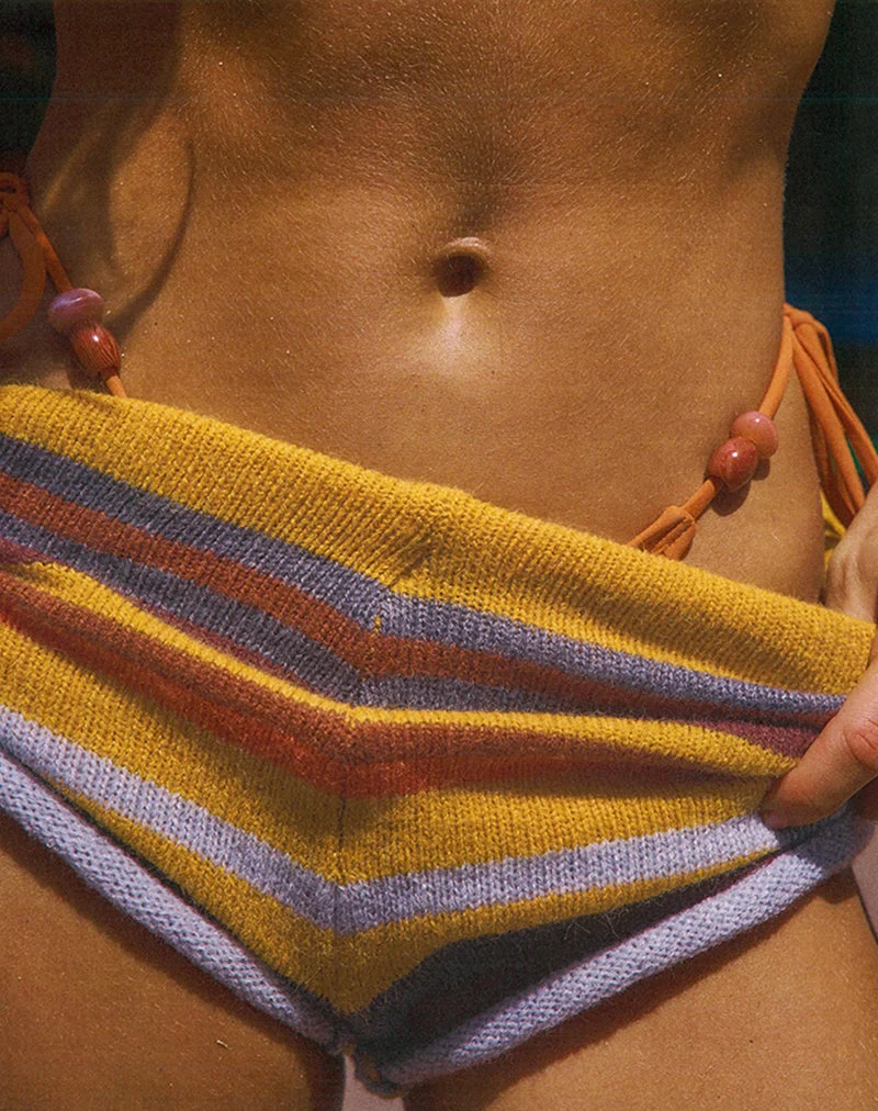 Nikaya Knit Shorts in Multi Stripe Sunset