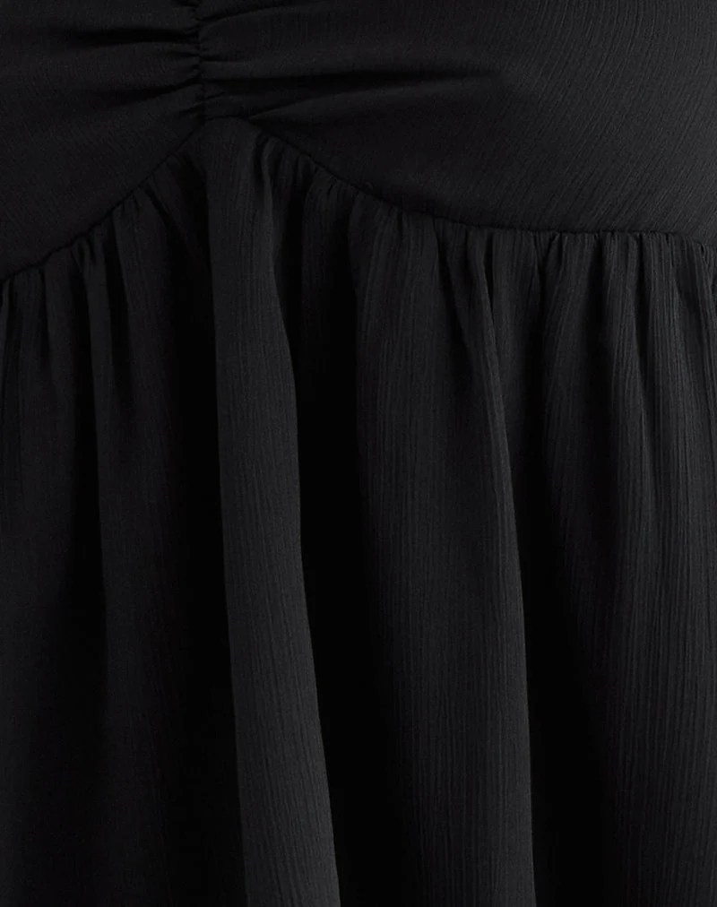 Setsuko Bandeau-Langarmshirt in Schwarz