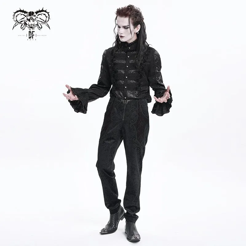 Gothic-Häkelhemd aus plissierter Spitze für Herren