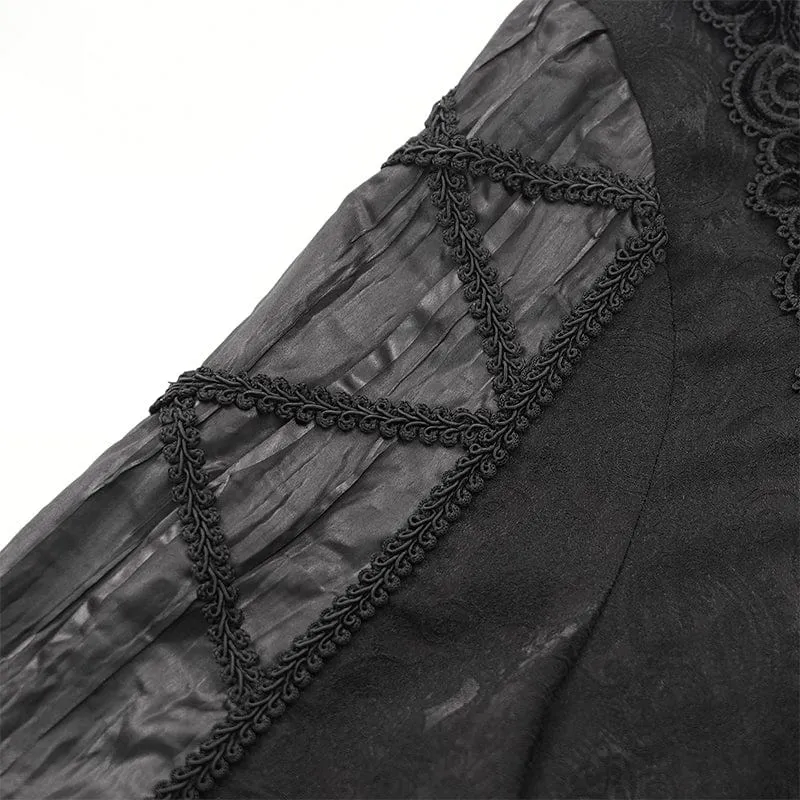 Gothic-Häkelhemd aus plissierter Spitze für Herren
