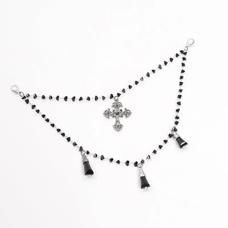 Gothic-Hemd mit Rüschen und Spitzenkreuz für Herren
