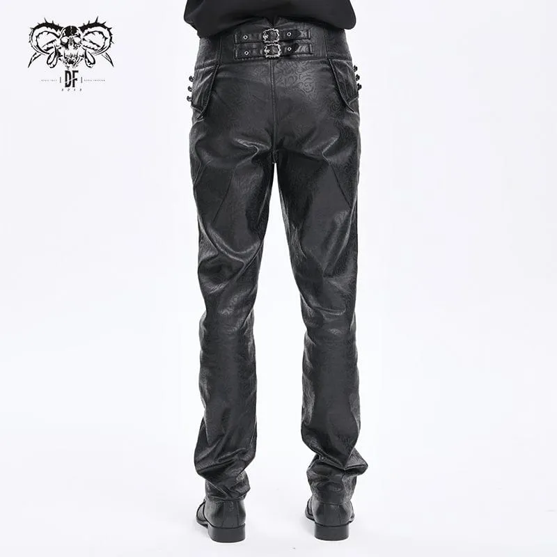 Gothic-Hose aus Kunstleder mit hoher Taille für Herren