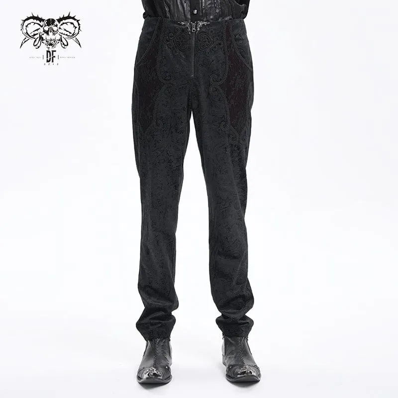 Gothic-Hose mit Reißverschluss und Blumenmuster für Herren