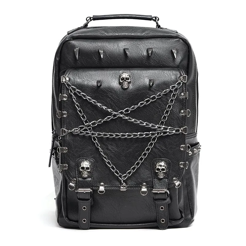 Gothic-Tasche mit Totenkopf-Motiv und Schnalle für Herren