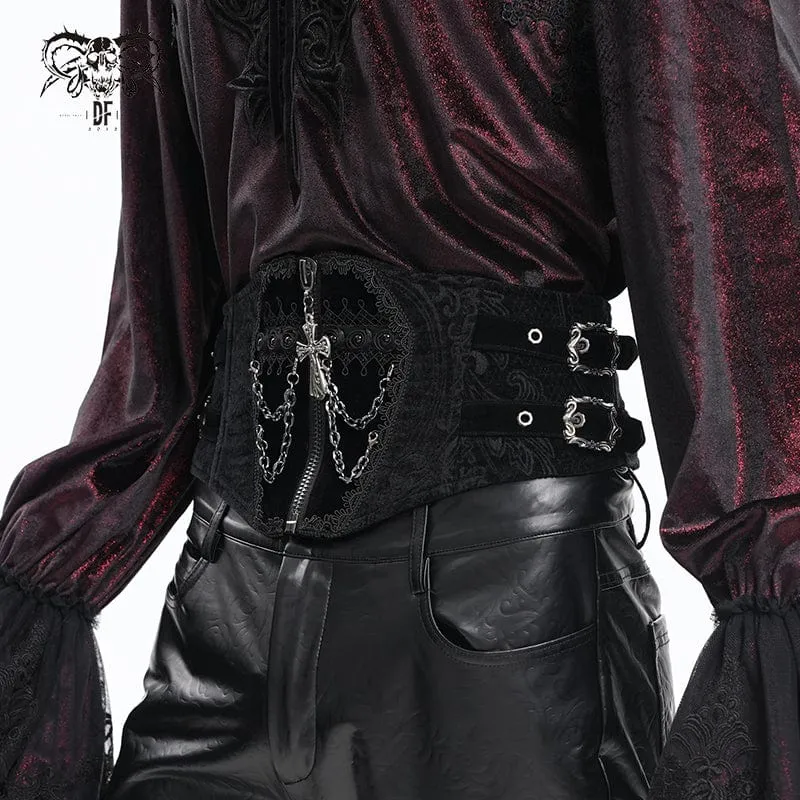 Gothic-Hüftgürtel mit Kreuzkette zum Anschnallen für Herren