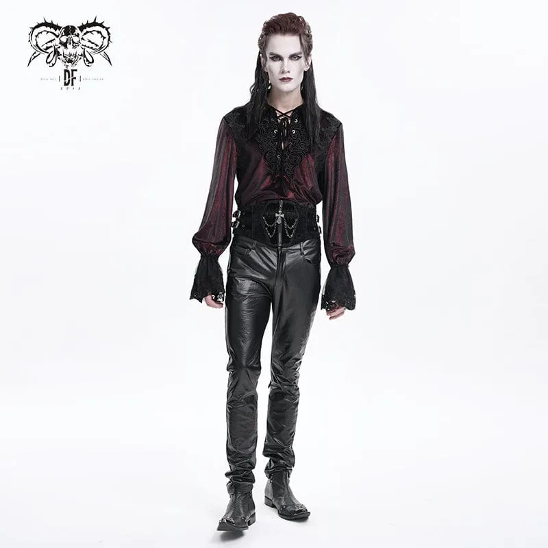 Gothic-Hüftgürtel mit Kreuzkette zum Anschnallen für Herren
