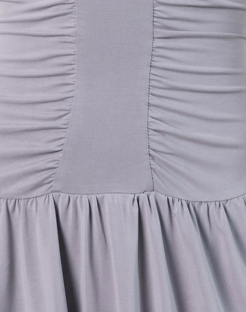 Belasar Minikleid aus Cupro Flieder Grau