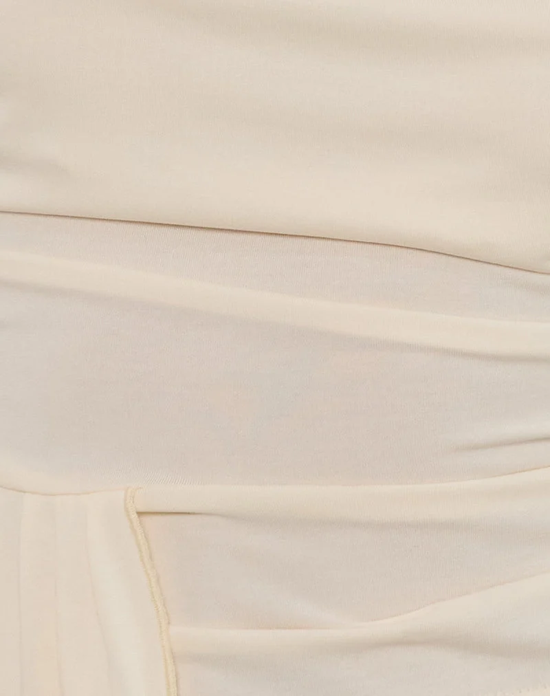 Neida Drapiertes Oberteil in Cupro Creme