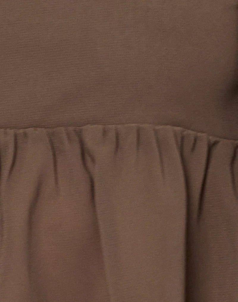 Desir Bandeau-Top aus Chiffon Kaffee