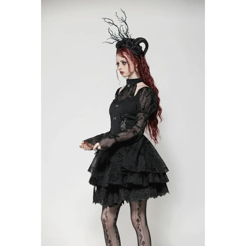Gothic Lolita-Abendkleid mit Puffärmeln