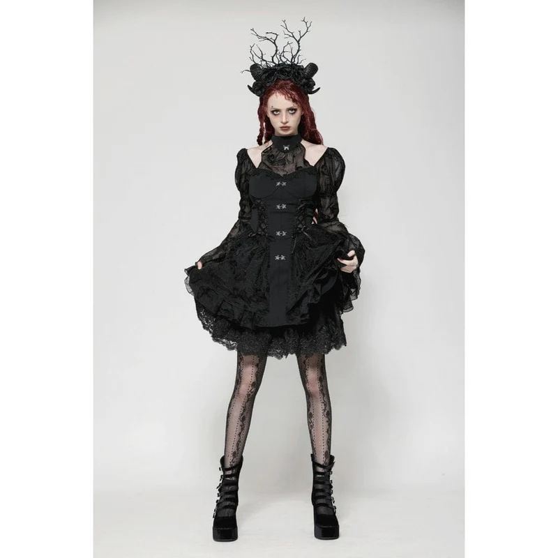 Gothic Lolita-Abendkleid mit Puffärmeln