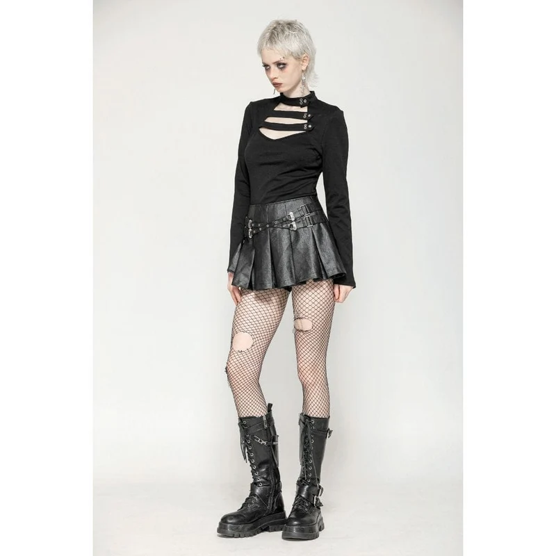 Punk Cutout Tiefer Ausschnitt Shirt für Damen