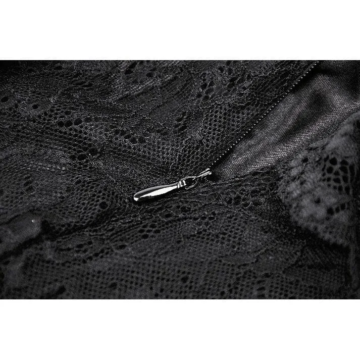 Gothic-Schnürrock aus Netzstoff mit Fischschwanzspitze für Damen