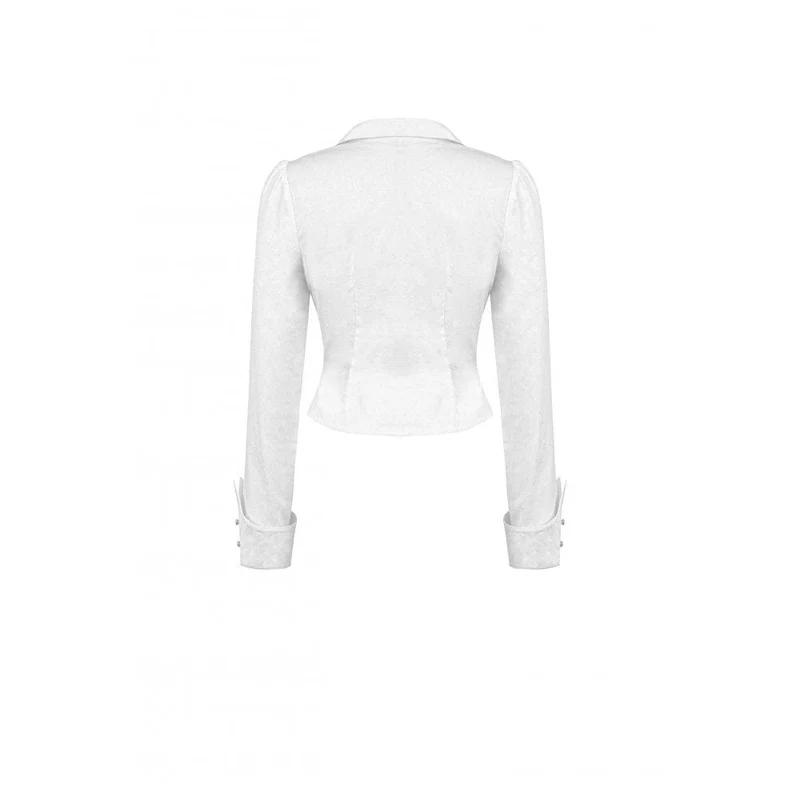 Gothic Rüschenhemd mit Fledermauskragen für Damen