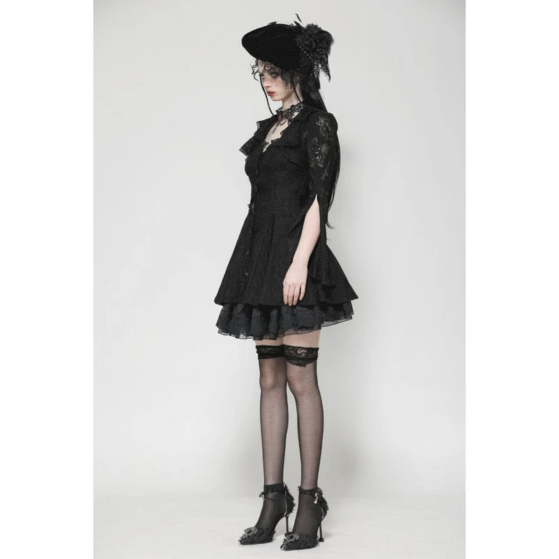 Gothic-Kleid für Damen mit ausgestellten Ärmeln und Schnürung, ideal für Flitterwochen oder Abschlussfeiern