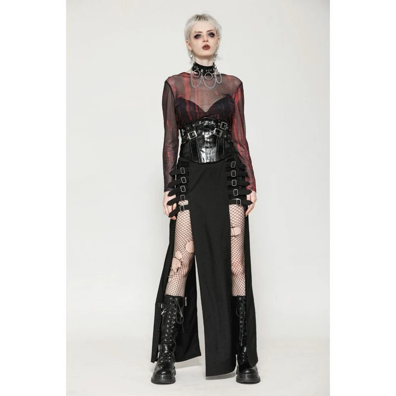 Unterbrustkorsett aus Lackleder mit Punk-Schnalle für Damen