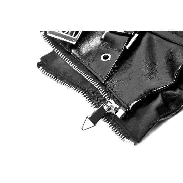 Unterbrustkorsett aus Lackleder mit Punk-Schnalle für Damen