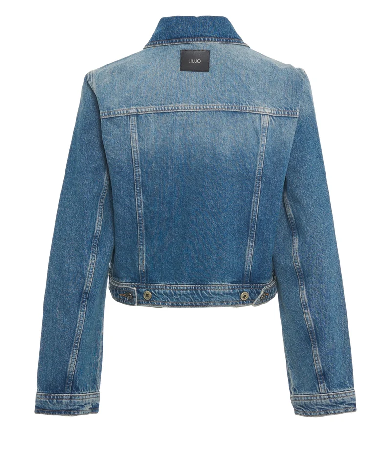 Giacca di jeans con dettagli zip