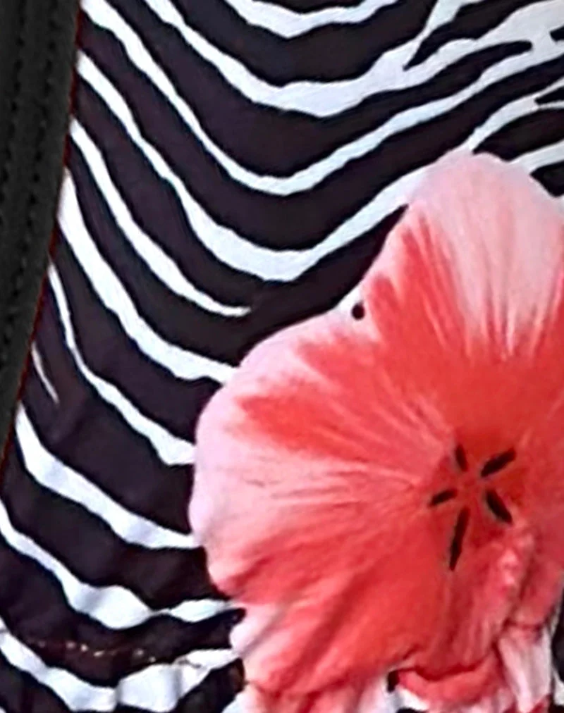 Cerry Bikini-Oberteil aus Zebrablumen mit Kontrastbändern