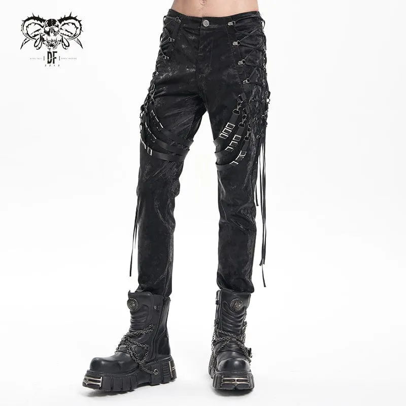 Gothic-Hose mit Spaghettiträgern zum Anschnallen für Herren