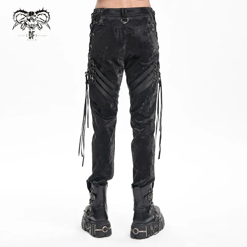Gothic-Hose mit Spaghettiträgern zum Anschnallen für Herren