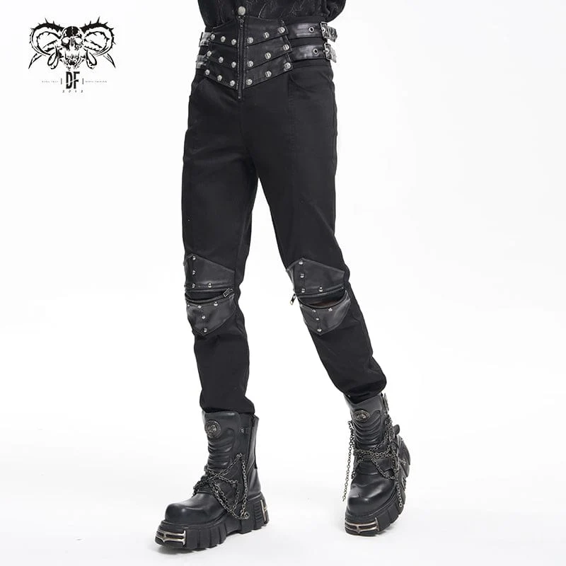 Gothic-Hose mit Schnallen und Nieten für Herren