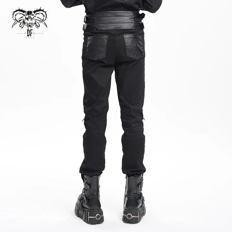 Gothic-Hose mit Schnallen und Nieten für Herren
