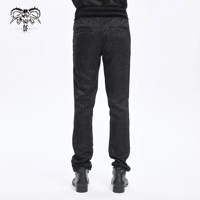 Herrenhose mit Reißverschluss und Blumenmuster im Gothic-Stil