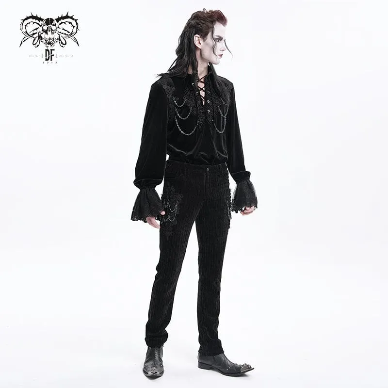 Gothic-Hose mit Ketten-Häkelmuster für Herren