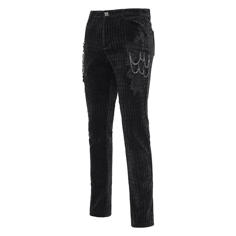 Gothic-Hose mit Ketten-Häkelmuster für Herren