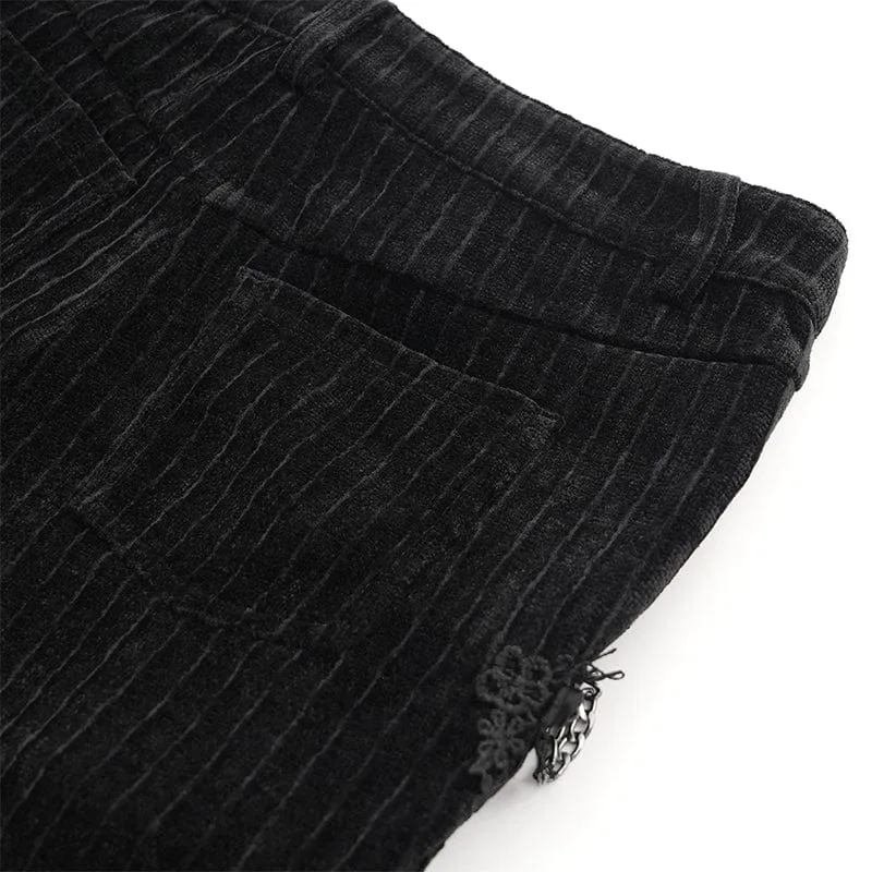 Gothic-Hose mit Ketten-Häkelmuster für Herren