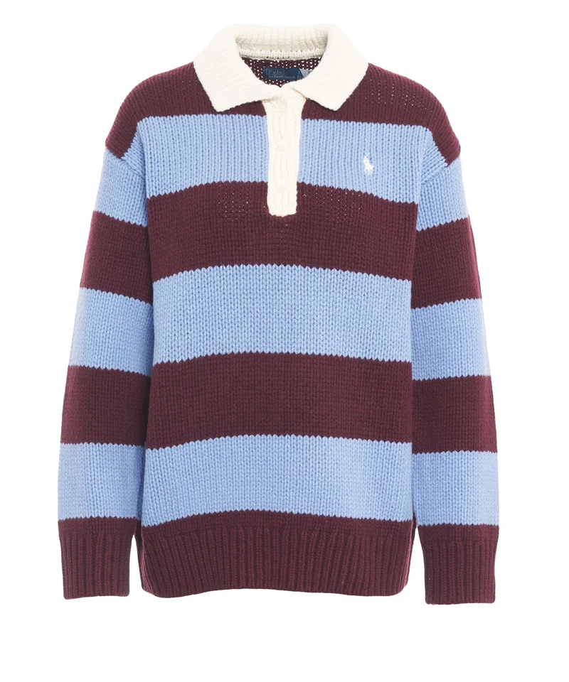 Maglione polo a righe