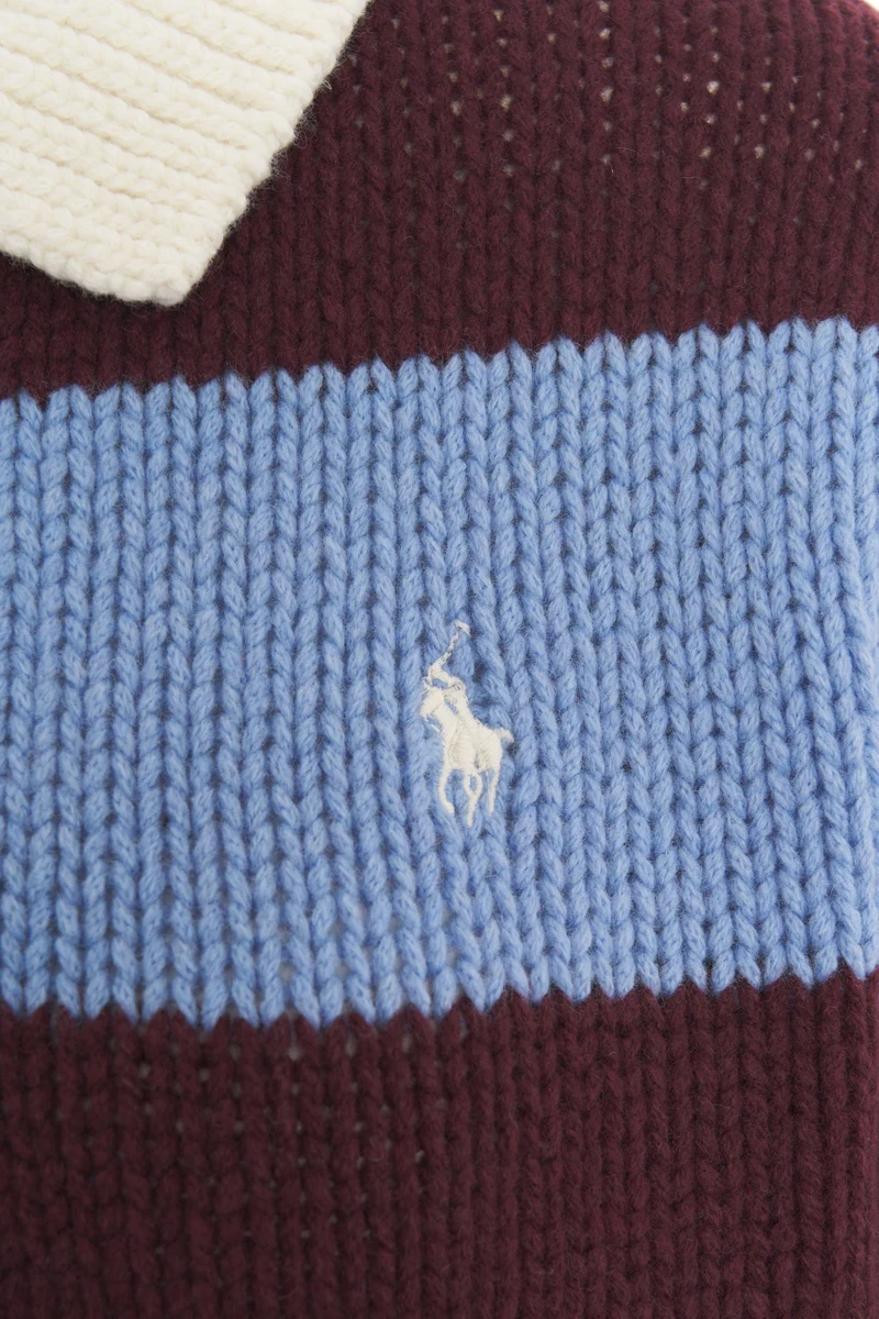 Maglione polo a righe