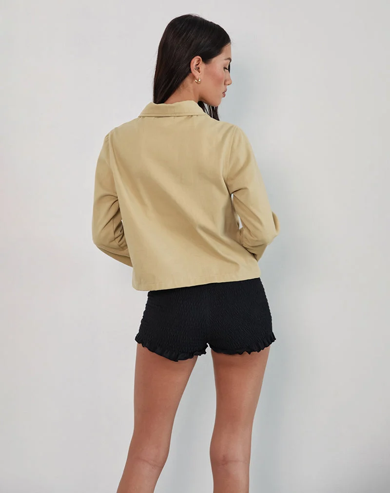 Calva Boxy Jacke in Tan
