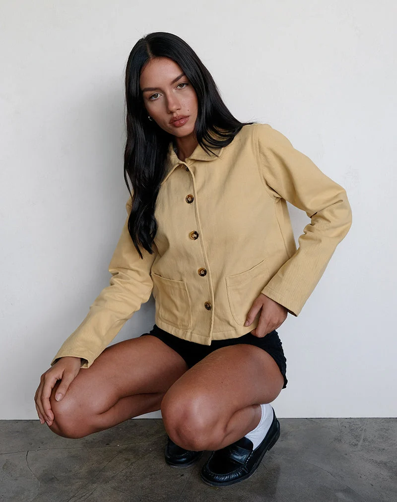 Calva Boxy Jacke in Tan
