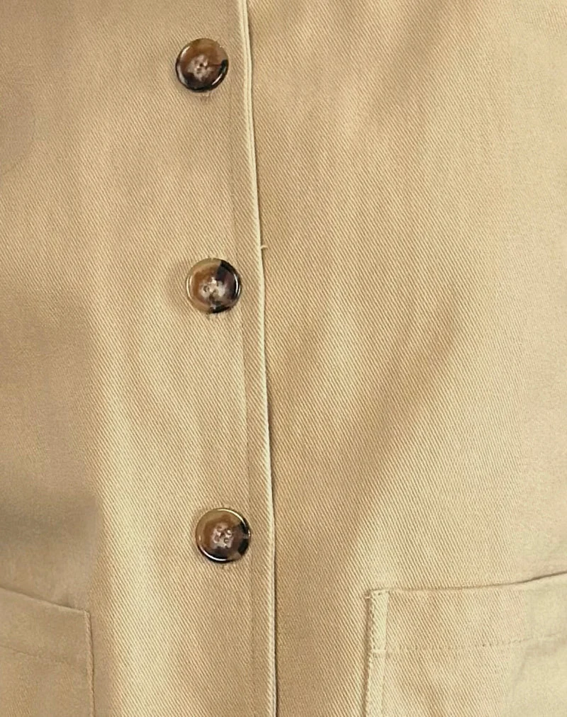 Calva Boxy Jacke in Tan